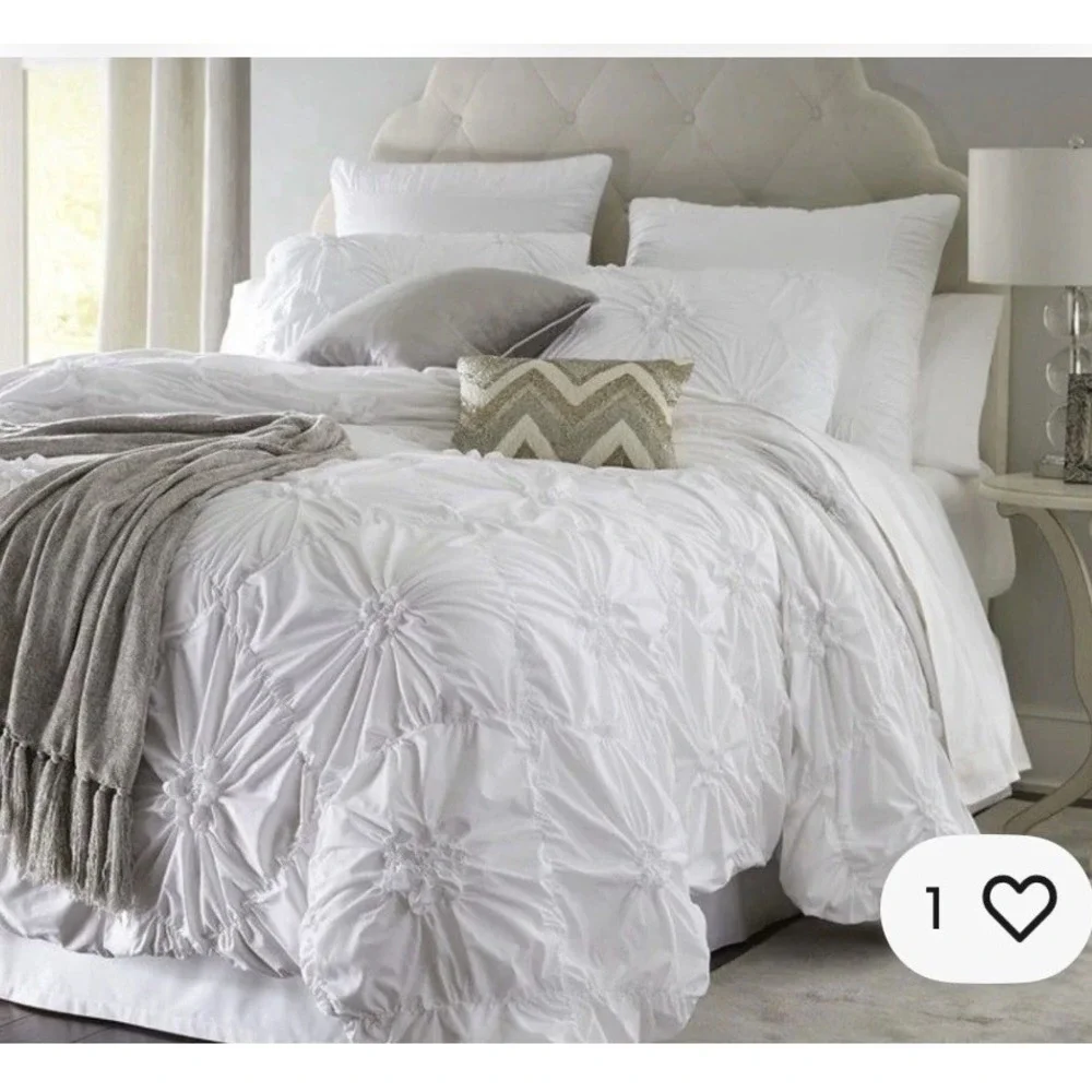 Pier 1 Imports Savannah Duvet Cover Full Queen White New Cotton